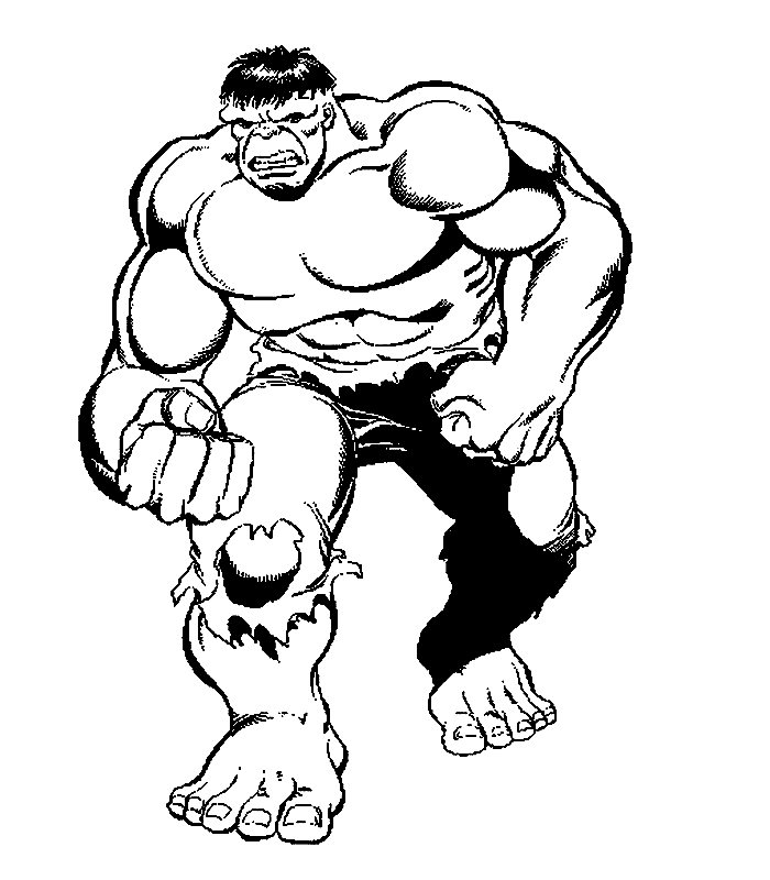 coloriage hulk poings serres